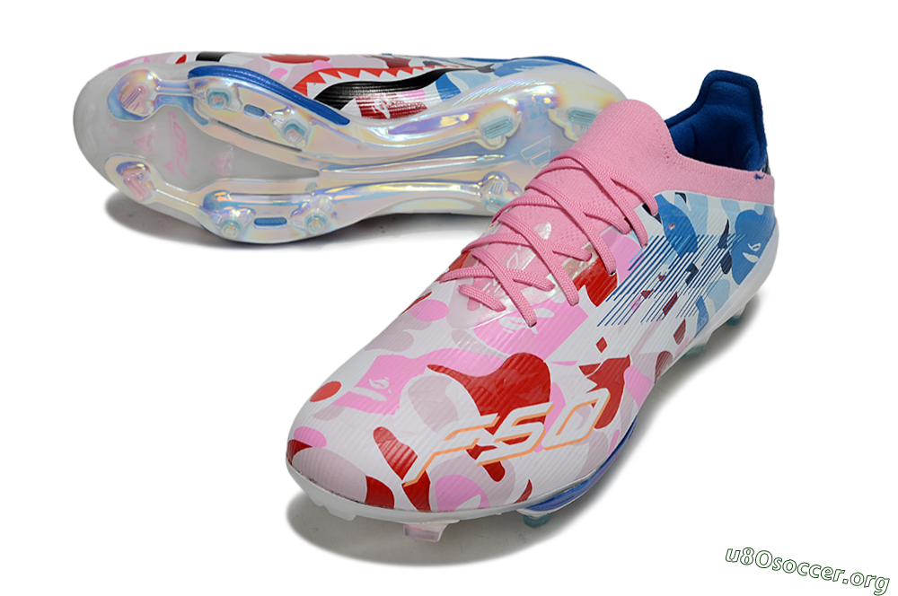 Adidas F50+ Elite Lightstrike Pro FG Football Boots - Pink/Red/Blue 0