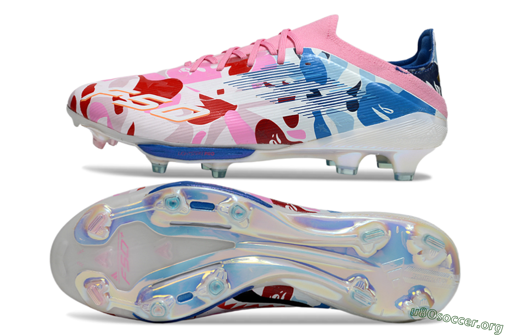 Adidas F50+ Elite Lightstrike Pro FG Football Boots - Pink/Red/Blue 1