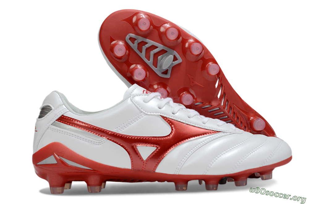 Mizuno Morelia 2 FG Football Boots - White/Red 2
