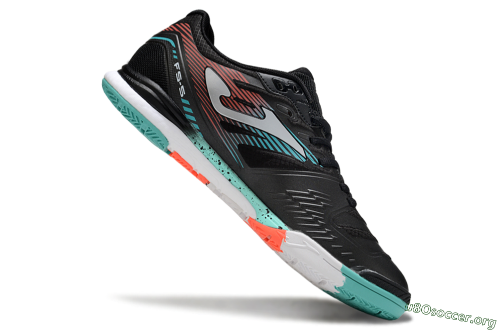 Joma Top Flex IC Football Shoes - Black/Jade/Red 4