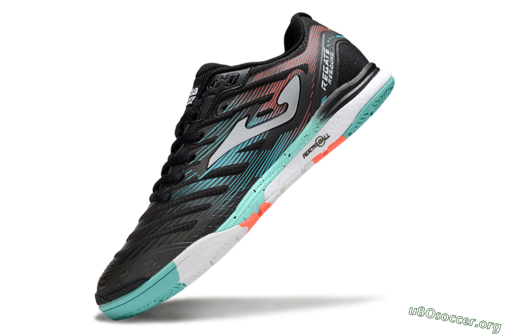 Joma Top Flex IC Football Shoes - Black/Jade/Red 5
