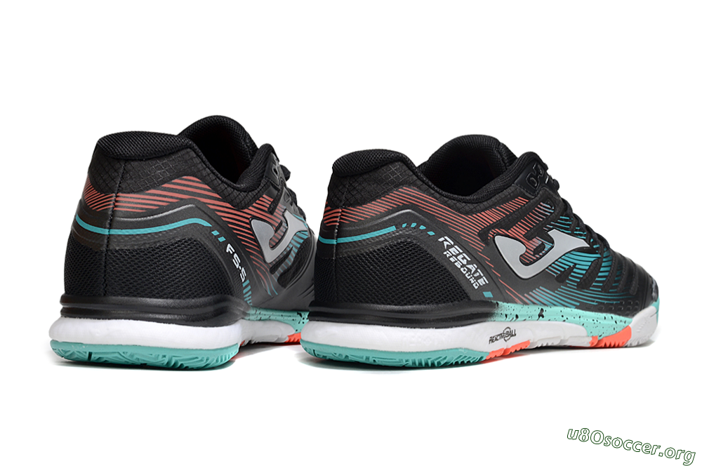 Joma Top Flex IC Football Shoes - Black/Jade/Red 6