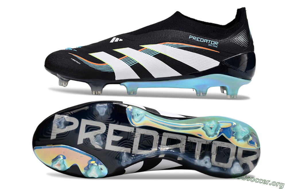 Adidas Predator 25 Elite Laceless FG Football Boots - Black/White/Jade 1