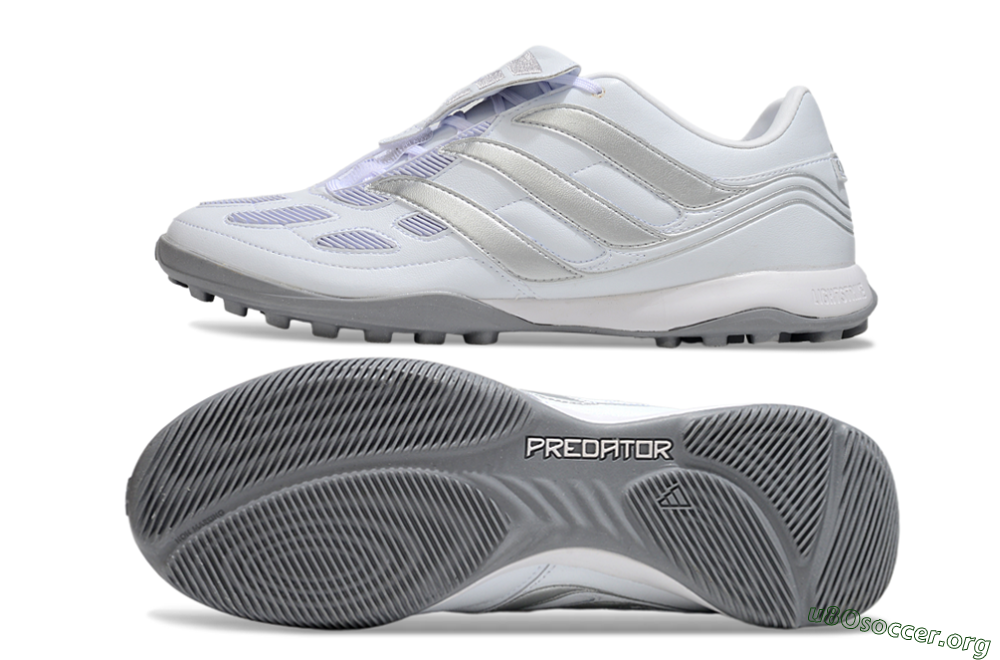Adidas Predator 25 Elite Foldover Tongue IC Football Shoes - Beige/White/Silver 1