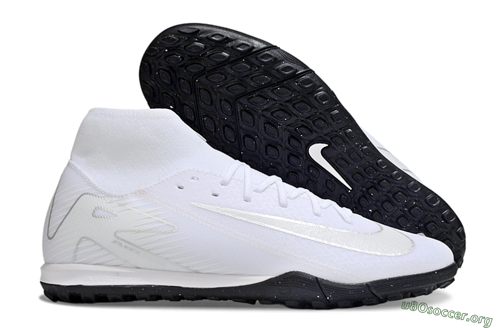 Nike Air Zoom Mercurial Superfly 10 Academy TF Football Shoes - White/Silver/Black 2