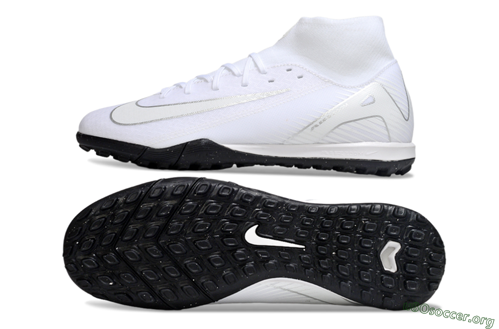 Nike Air Zoom Mercurial Superfly 10 Academy TF Football Shoes - White/Silver/Black 1