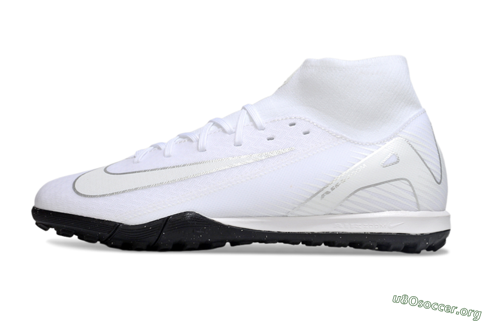Nike Air Zoom Mercurial Superfly 10 Academy TF Football Shoes - White/Silver/Black 3