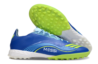 Messi x Adidas F50 Pro TF Football Shoes - Blue/Yellow/White