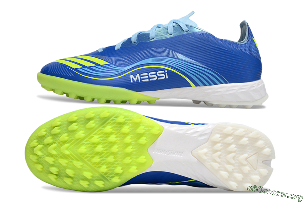 Messi x Adidas F50 Pro TF Football Shoes - Blue/Yellow/White 1