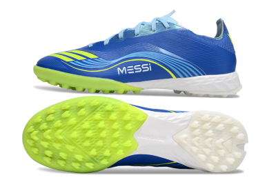 Messi x Adidas F50 Pro TF Football Shoes - Blue/Yellow/White