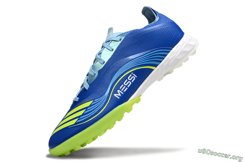 Messi x Adidas F50 Pro TF Football Shoes - Blue/Yellow/White 5