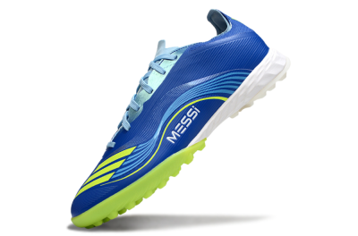 Messi x Adidas F50 Pro TF Football Shoes - Blue/Yellow/White