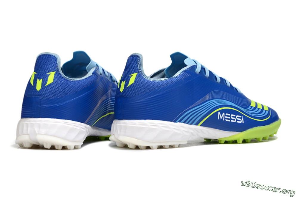 Messi x Adidas F50 Pro TF Football Shoes - Blue/Yellow/White 6