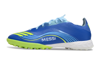 Messi x Adidas F50 Pro TF Football Shoes - Blue/Yellow/White
