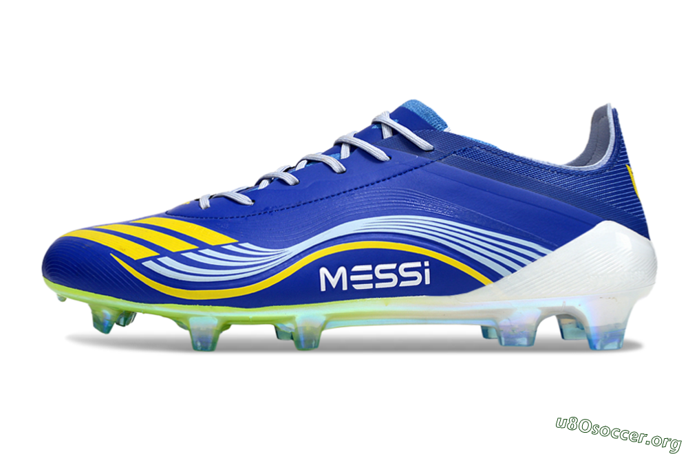 Messi x Adidas F50 Elite FG Football Boots - Blue/Yellow/White 3