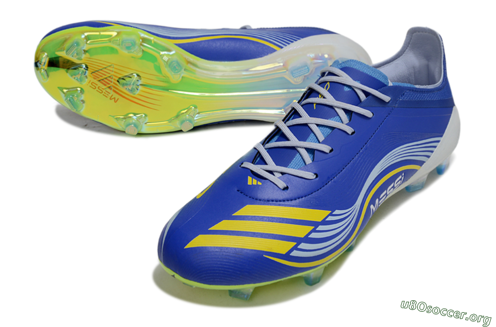 Messi x Adidas F50 Elite FG Football Boots - Blue/Yellow/White 0