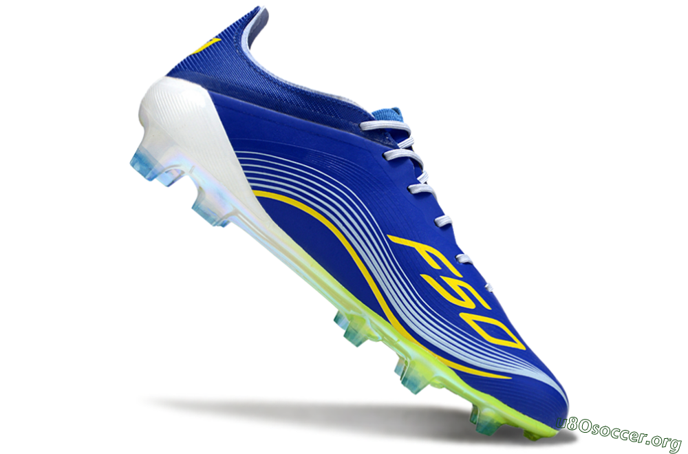 Messi x Adidas F50 Elite FG Football Boots - Blue/Yellow/White 4