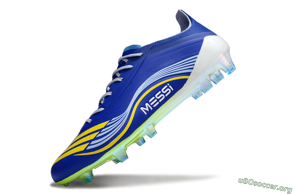 Messi x Adidas F50 Elite FG Football Boots - Blue/Yellow/White 5