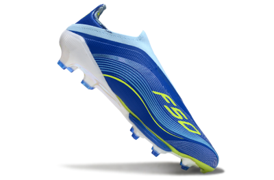 Messi x Adidas F50 Elite Laceless FG Football Boots - Blue/Yellow/White