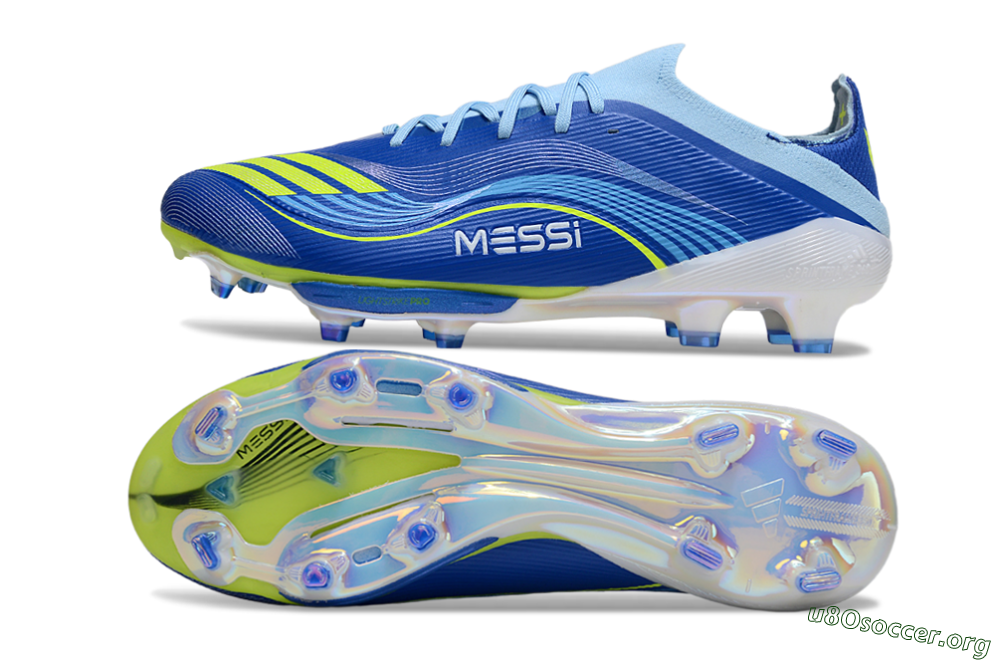 Messi x Adidas F50 Elite FG Football Boots - Blue/Yellow/White 1