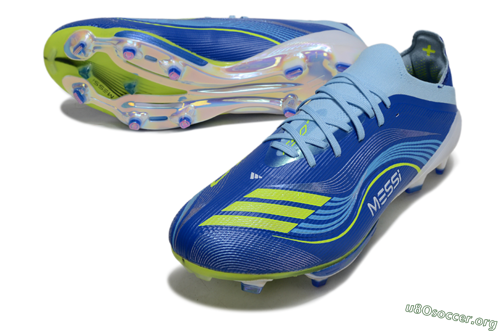 Messi x Adidas F50 Elite FG Football Boots - Blue/Yellow/White 0