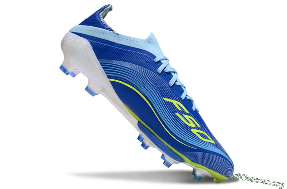 Messi x Adidas F50 Elite FG Football Boots - Blue/Yellow/White 4