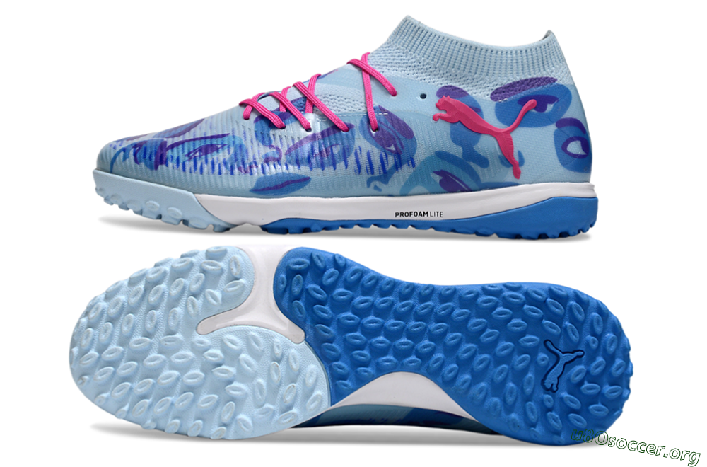 Puma Future 8 Ultimate TF Football Shoes - Blue/Pink/White 1
