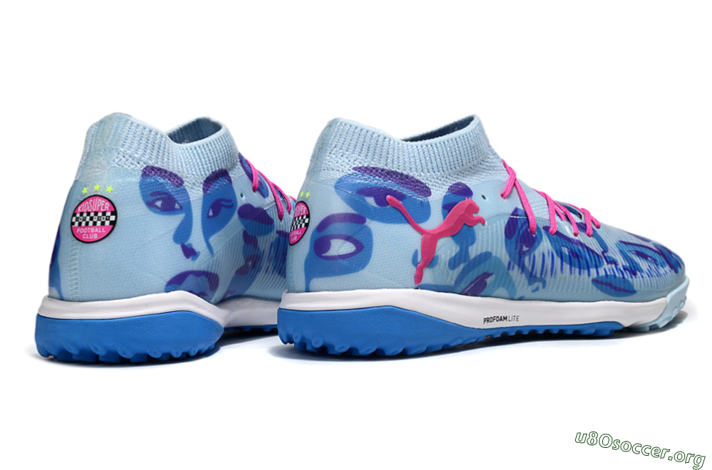 Puma Future 8 Ultimate TF Football Shoes - Blue/Pink/White 6