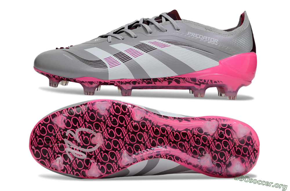 Adidas Predator 25 Elite FG Football Boots - Grey/Silver/Red 1