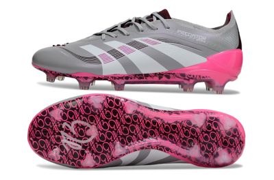 Adidas Predator 25 Elite FG Football Boots - Grey/Silver/Red