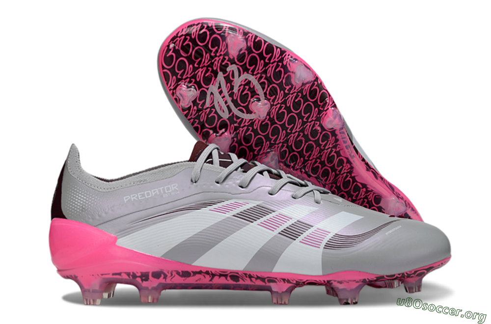 Adidas Predator 25 Elite FG Football Boots - Grey/Silver/Red 2