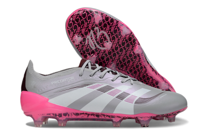 Adidas Predator 25 Elite FG Football Boots - Grey/Silver/Red