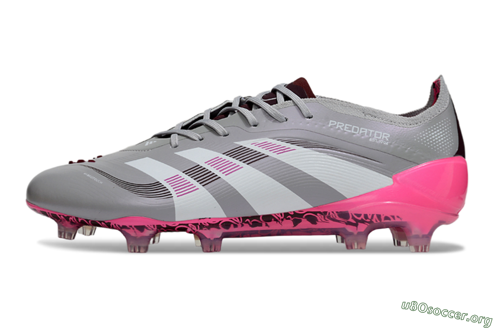 Adidas Predator 25 Elite FG Football Boots - Grey/Silver/Red 3