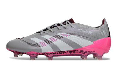 Adidas Predator 25 Elite FG Football Boots - Grey/Silver/Red