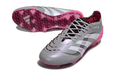 Adidas Predator 25 Elite FG Football Boots - Grey/Silver/Red
