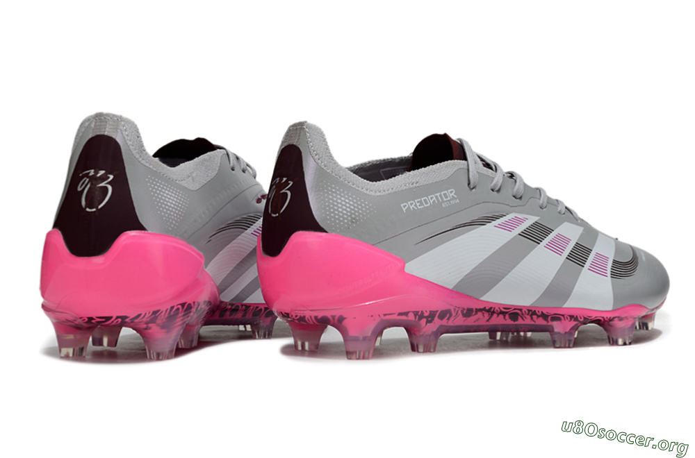 Adidas Predator 25 Elite FG Football Boots - Grey/Silver/Red 6