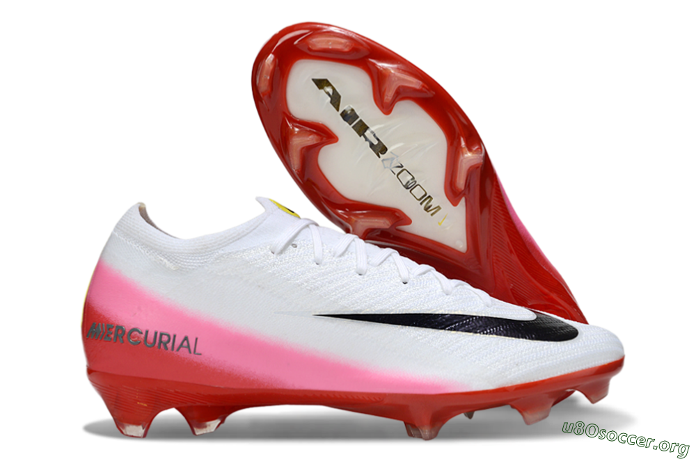 Nike Air Zoom Mercurial Vapor 16 Elite FG Football Boots - White/Pink/Red 2