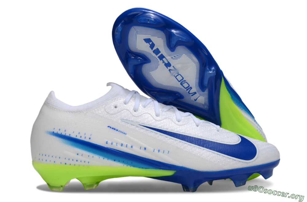 Nike Air Zoom Mercurial Vapor 16 Elite FG Football Boots - White/Blue/Yellow 2