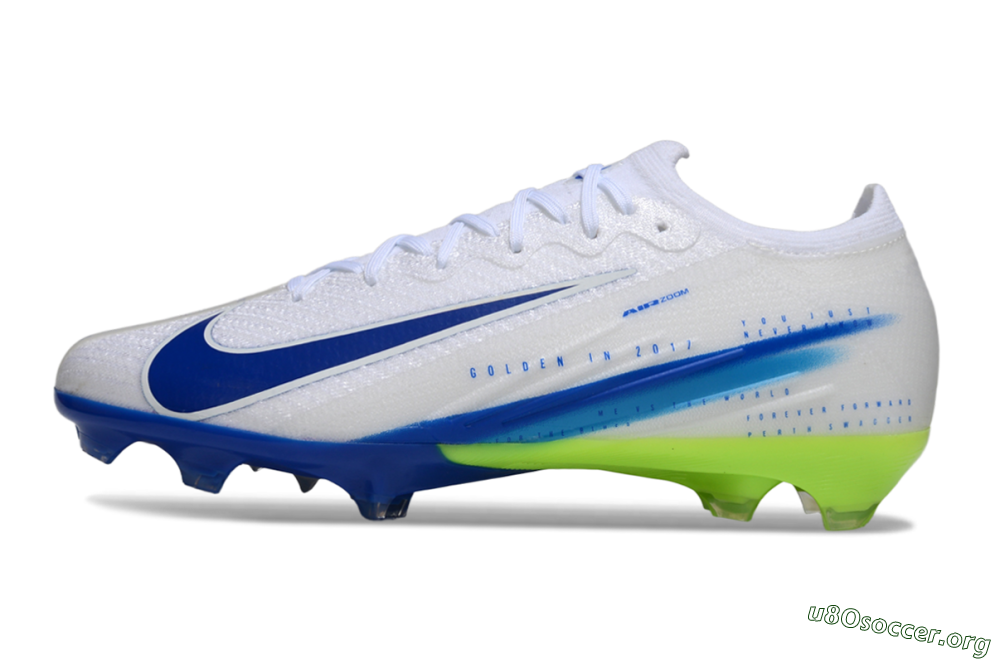 Nike Air Zoom Mercurial Vapor 16 Elite FG Football Boots - White/Blue/Yellow 3