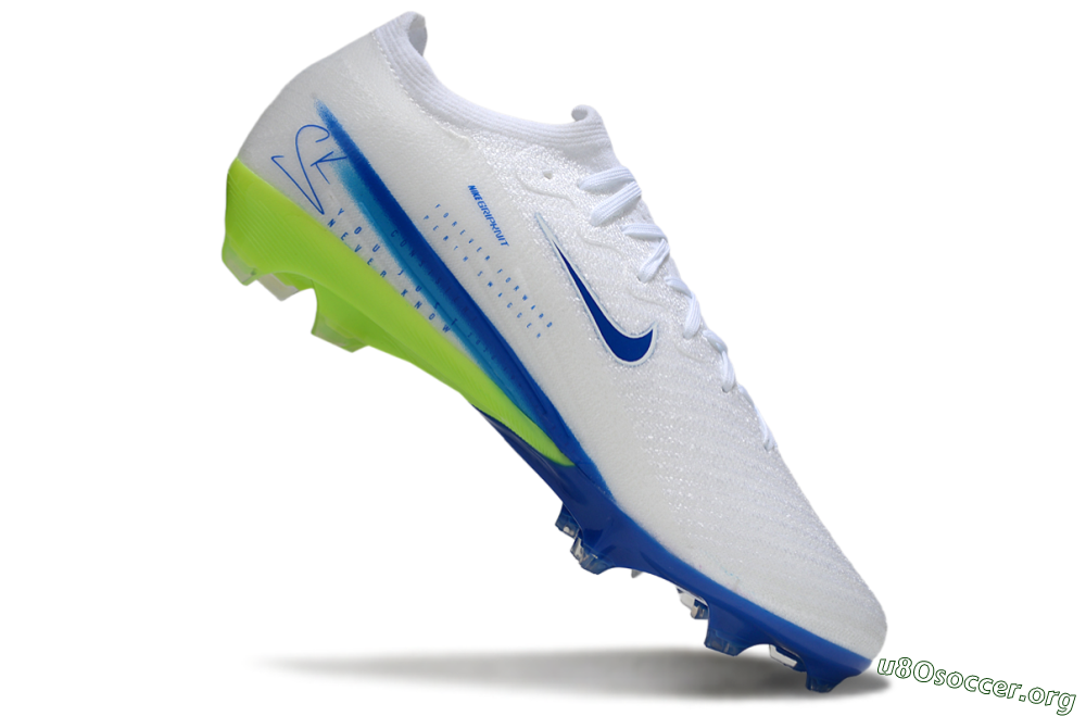Nike Air Zoom Mercurial Vapor 16 Elite FG Football Boots - White/Blue/Yellow 4