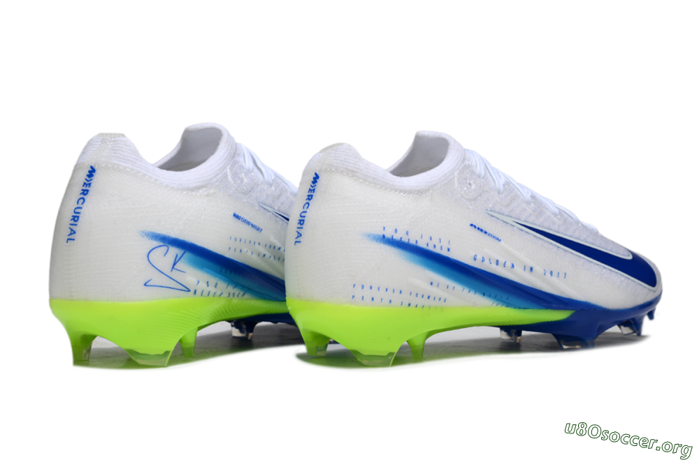 Nike Air Zoom Mercurial Vapor 16 Elite FG Football Boots - White/Blue/Yellow 6