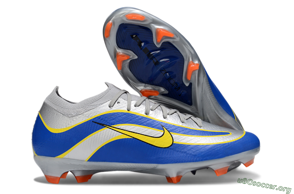 Nike Air Zoom Mercurial Vapor 16 Elite FG Football Boots - Silver/Blue/Yellow 2