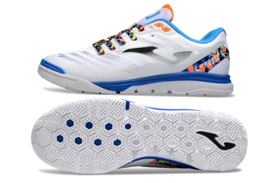Joma Top Flex IC Football Shoes - White/Silver/Blue