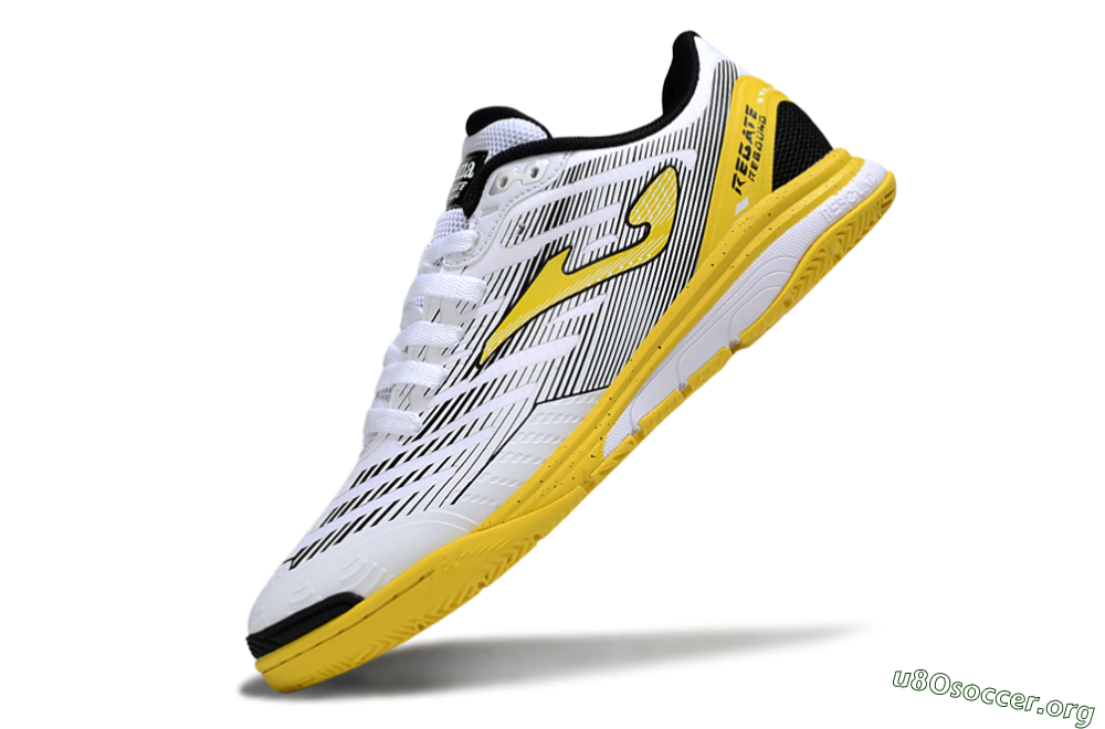 Joma Top Flex IC Football Shoes - White/Black/Yellow 6