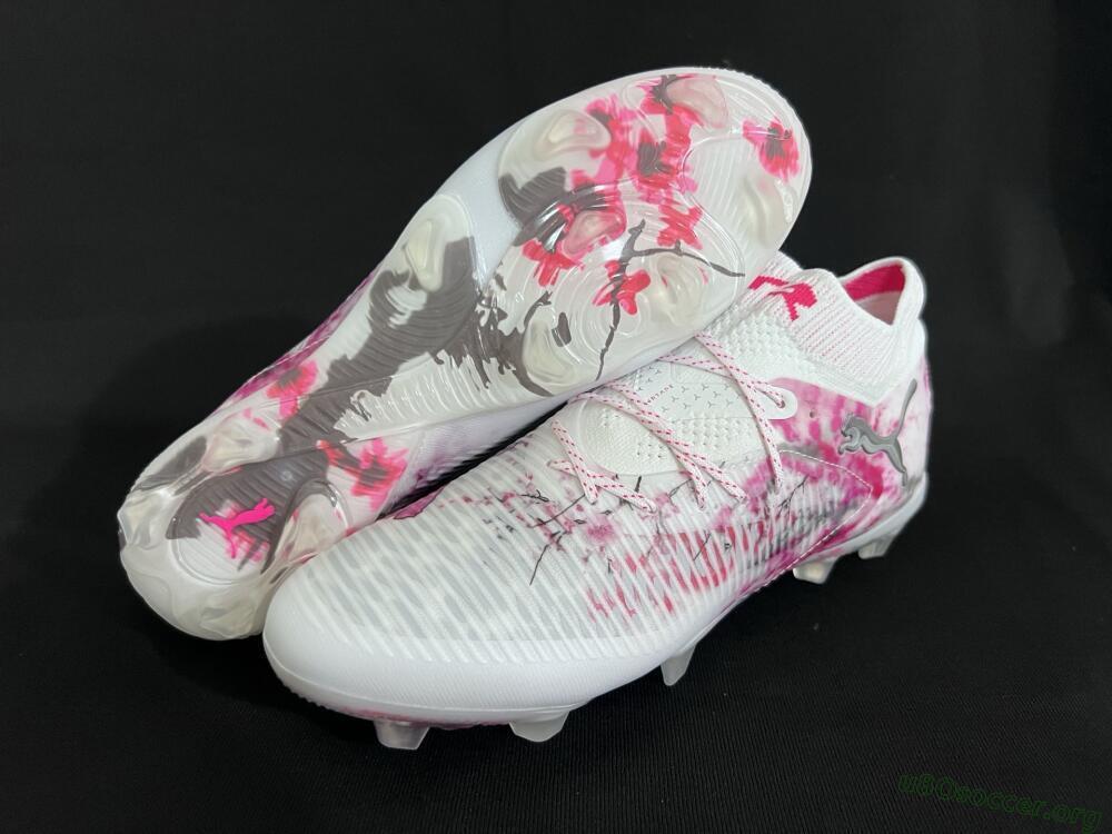 Puma Future 8 Ultimate FG Football Boots - White/Pink/Silver