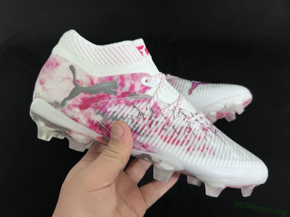 Puma Future 8 Ultimate FG Football Boots - White/Pink/Silver