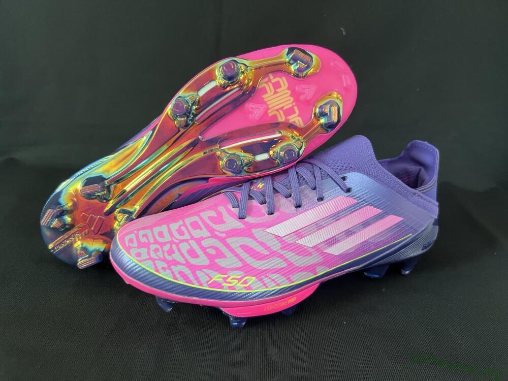 Adidas F50+ Elite Lightstrike Pro FG Football Boots - Pink/Purple/Yellow