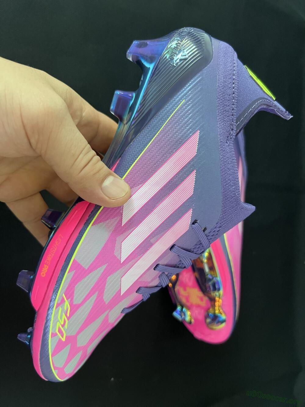 Adidas F50+ Elite Lightstrike Pro FG Football Boots - Pink/Purple/Yellow
