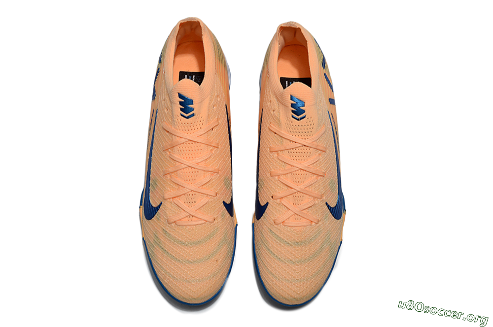 KM x Nike Air Zoom Mercurial Vapor 16 Elite TF Football Shoes - Orange/Ocean Blue/Sandy Peach 4