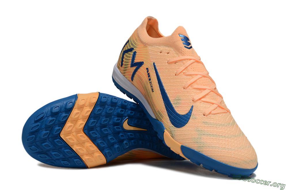 KM x Nike Air Zoom Mercurial Vapor 16 Elite TF Football Shoes - Orange/Ocean Blue/Sandy Peach 0